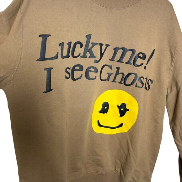 Nagri  Lucky Me I See Ghosts Sweatshirt Brown Camp Flog Gnaw Graphic Mens XL - Picture 5 of 9